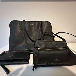 Kate Spade set: tote, crossbody bag and wallet